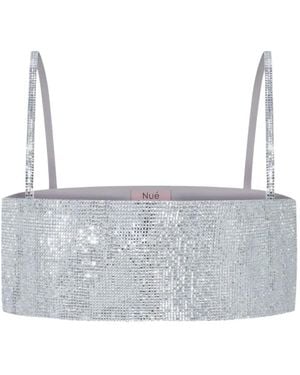 Nue Crystal Metallic Top - Gray