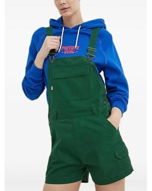 Picture Front-Pocket Playsuit - Green