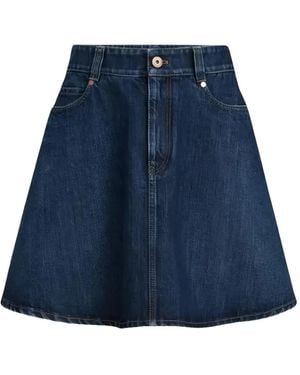 Brunello Cucinelli A-Line Denim Mini Skirt - Blue