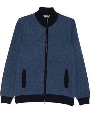 Carducci Zip-Up Cardigan - Blue