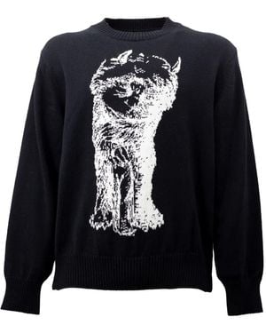 Sacai Pullover mit Katzen-Print - Schwarz