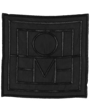TOTEME Gehäkelter Seidenschal Mit Monogramm - Schwarz