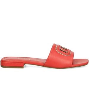 Guess Tarisha Logo-Embellished Flat Sandals - Red