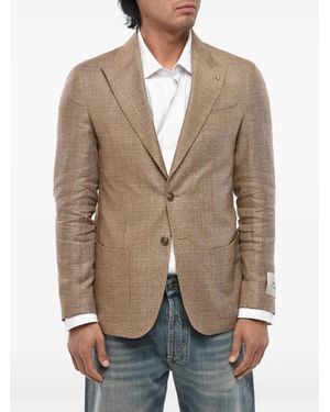 Corneliani Cc Collection Single-Breasted Peak-Lapel Blazer - Natural