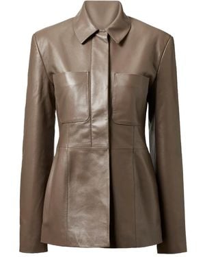 TOVE Buttoned Patch-Pocket Jacket - Brown