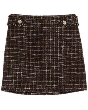 iBlues Button-Detail Checked Mini Skirt - Black