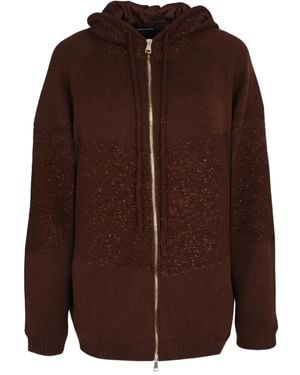 Fabiana Filippi Hood Cardigan - Brown