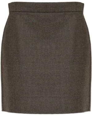 Max Mara Short Felted Wool Skirt - Grey