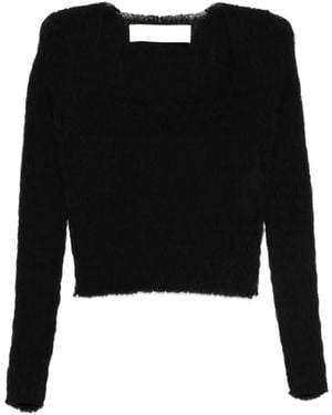 Isabel Benenato Textured Crop Top - Black
