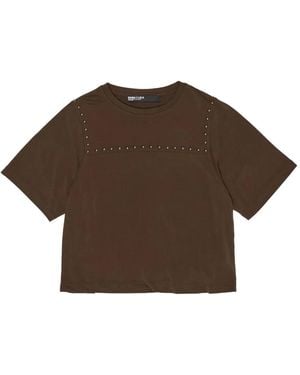 Bimba Y Lola スタッズトリム Tシャツ - ブラウン