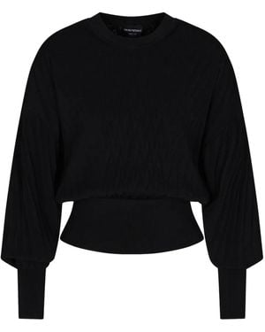 Emporio Armani バルーンスリーブ トップ - ブラック
