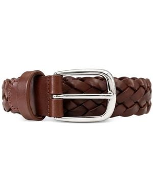 Anderson's Woven Leather Belt - Brown