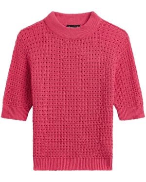 agnès b. Biscotte Open-Knit Top - Pink