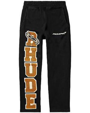 Rhude Mclaren Chenille-Patch Track Pants - Black