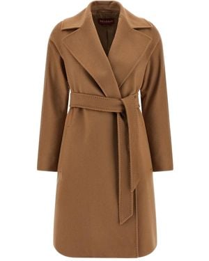 Max Mara Dravenna Lapel Belted Coat - Brown