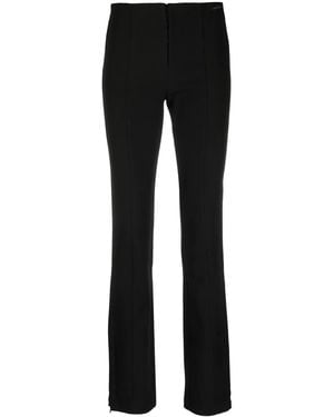 Calvin Klein Embroidered-Logo High-Waist Pants - Black