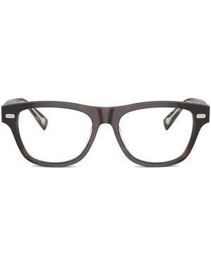 Brunello Cucinelli スクエア眼鏡フレーム - ブラウン