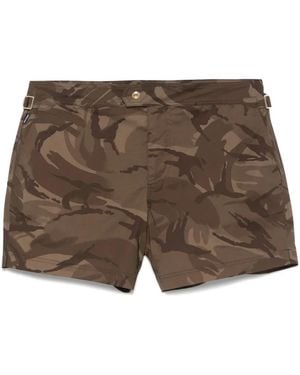 Tom Ford Badeshorts Mit Camouflage-Print - Braun