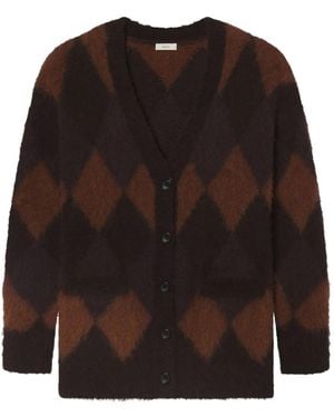A.L.C. Cárdigan Reid a rombos - Marrón