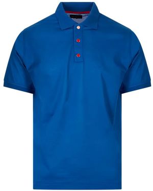 Kiton Logo-Button Polo Shirt - Blue