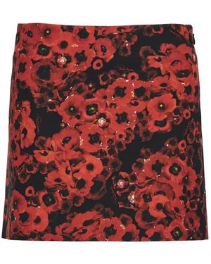 Roberto Cavalli Minifalda Con Estampado Floral - Rojo