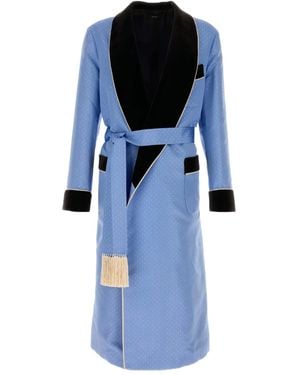 Tom Ford Seidenmantel mit Schalkragen - Blau