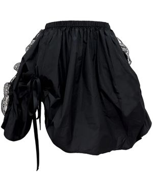 Caroline Hu Lace-Detail Skirt - Black
