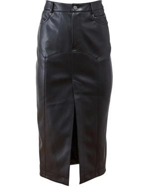 Fleur du Mal Harley Split-Front Faux-Leather Skirt - Black