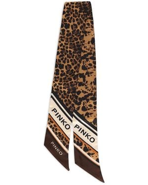 Pinko Leopard Print Scarf - ホワイト