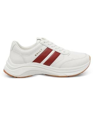 Bally Logo-Print Panelled Trainers - White