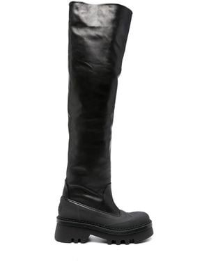 Chloé Raina 50Mm Thigh-High Leather Boots - Black