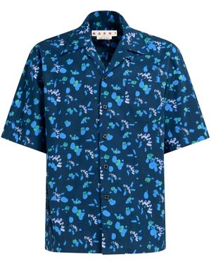 Marni Printed Cotton Shirt - Blue