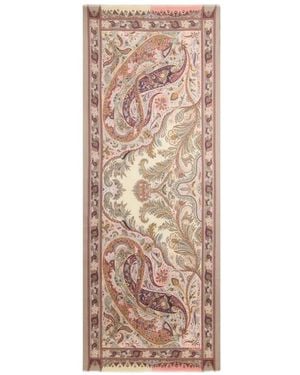 Etro Cashmere, Silk And Wool Scarf With Paisley Motif - Natural
