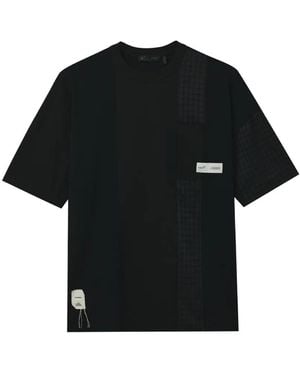 FIVE CM Checked Panel T-Shirt - Black