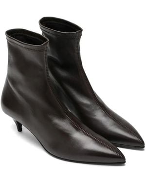 A.Emery Ophelia Leather Ankle Boots - Black