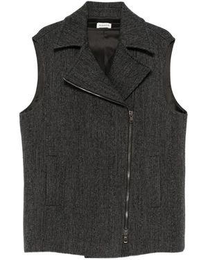 P.A.R.O.S.H. Asymetric Zip Gilet - Black