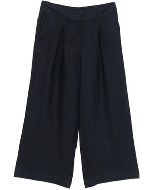 MAISON 123 Pantalones Con Diseño Plisado - Azul