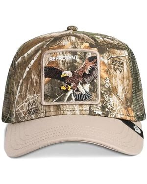Goorin Bros Camouflage-Print Eagle-Patch Trucker Hat - Natural
