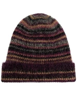 Isabel Marant Morenne Striped Beanie Hat - Red