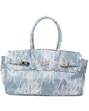 Secret Pon-pon Medium Grace Tote Bag - Blue