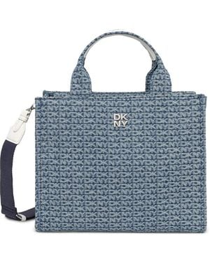 DKNY Logo-Plaque Tote Bag - Blue