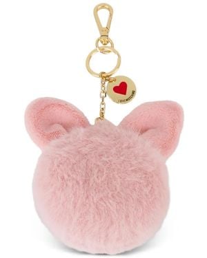 Love Moschino Pom-Pom Ear-Detail Keyring - Pink