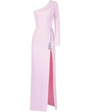 ARAFTU Vestido Con Hombros Descubiertos Y Cristales - Rosa