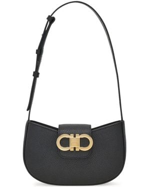 Ferragamo レザー ミニバッグ - ブラック