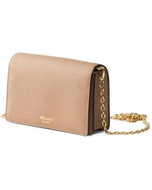 Prada Saffiano Leather Mini-Bag - Natural