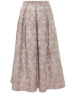 Lunatica Milano Floral-Jacquard Pleated Maxi Skirt - Pink