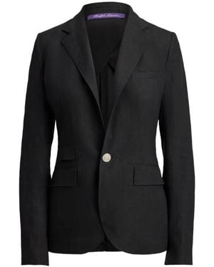 Ralph Lauren Single-Breasted Linen Jacket - Black