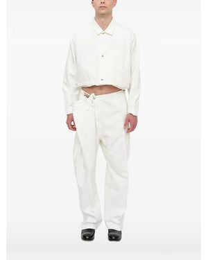 Setchu Button-Up Shirt Jacket - White
