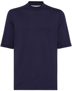 Brunello Cucinelli モックネック Tシャツ - ブルー
