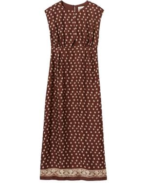 Claudie Pierlot Printed Midi Dress - Brown